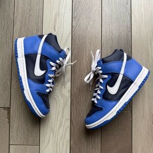 Nike Kids Navy and White High-Top Sneakers